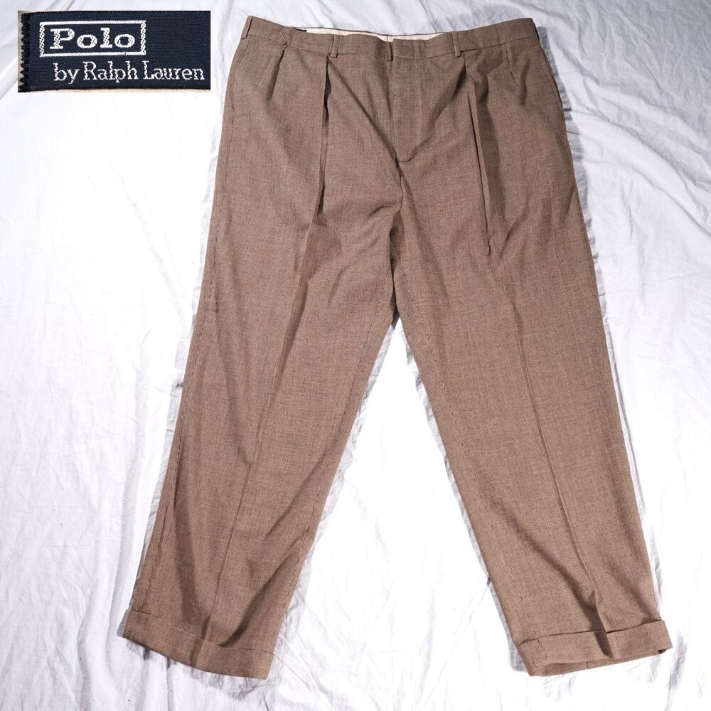 Polo Ralph Lauren Vintage Dress Pants Brown Mens 44x32